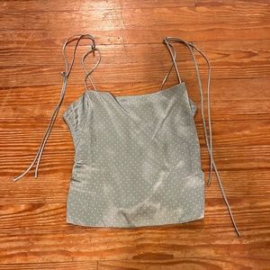 Reformation Polka Dot Top in Light Blue